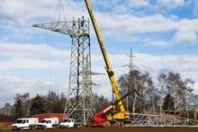 Bau der Stromtrasse Ende Januar 2011