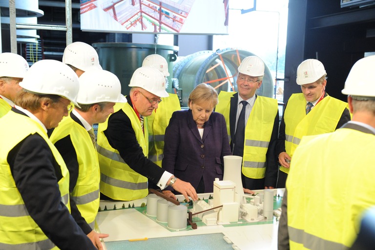 Angela Merkel zu Besuch in Lünen beim Trianel Kohlekraftwerk