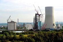 Totalansicht der Kraftwerksbaustelle in Lünen